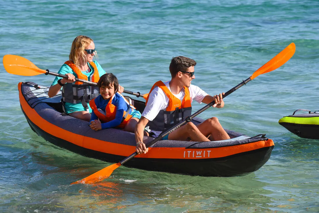 100 2/3 PERSON TOURING INFLATABLE KAYAK - ORANGE