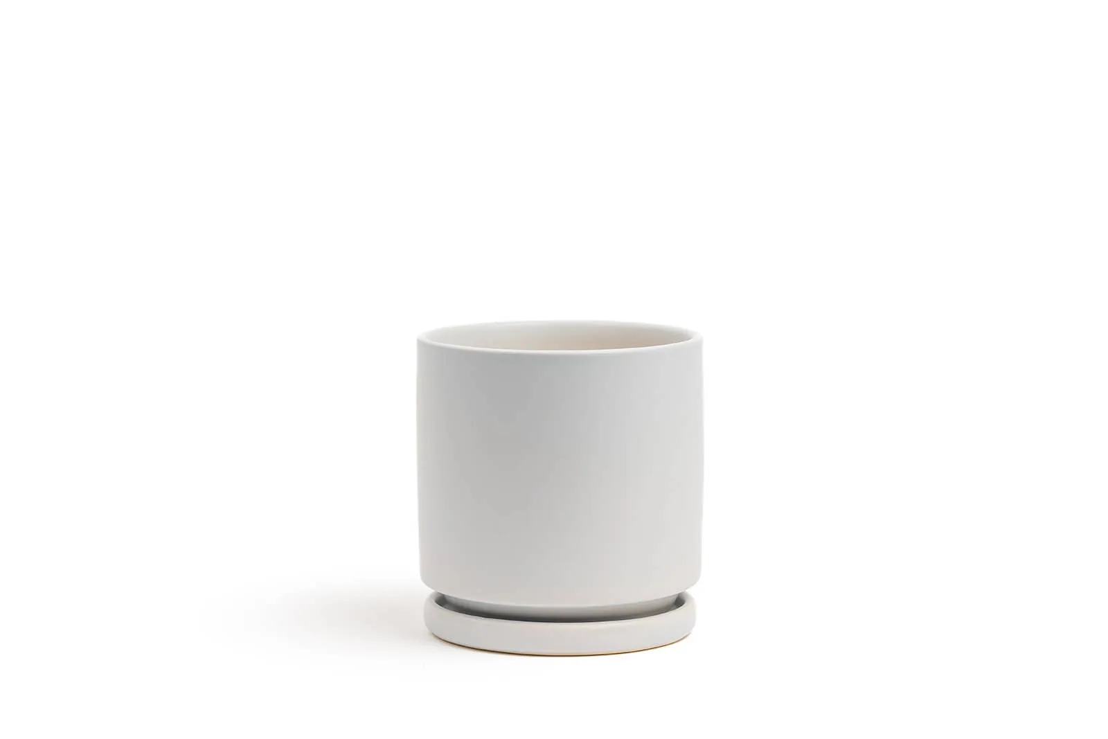 10.25" Gemstone Cylinder Pot with Water Saucer | Stone