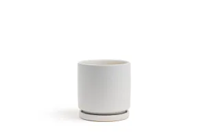 10.25" Gemstone Cylinder Pot with Water Saucer | Stone