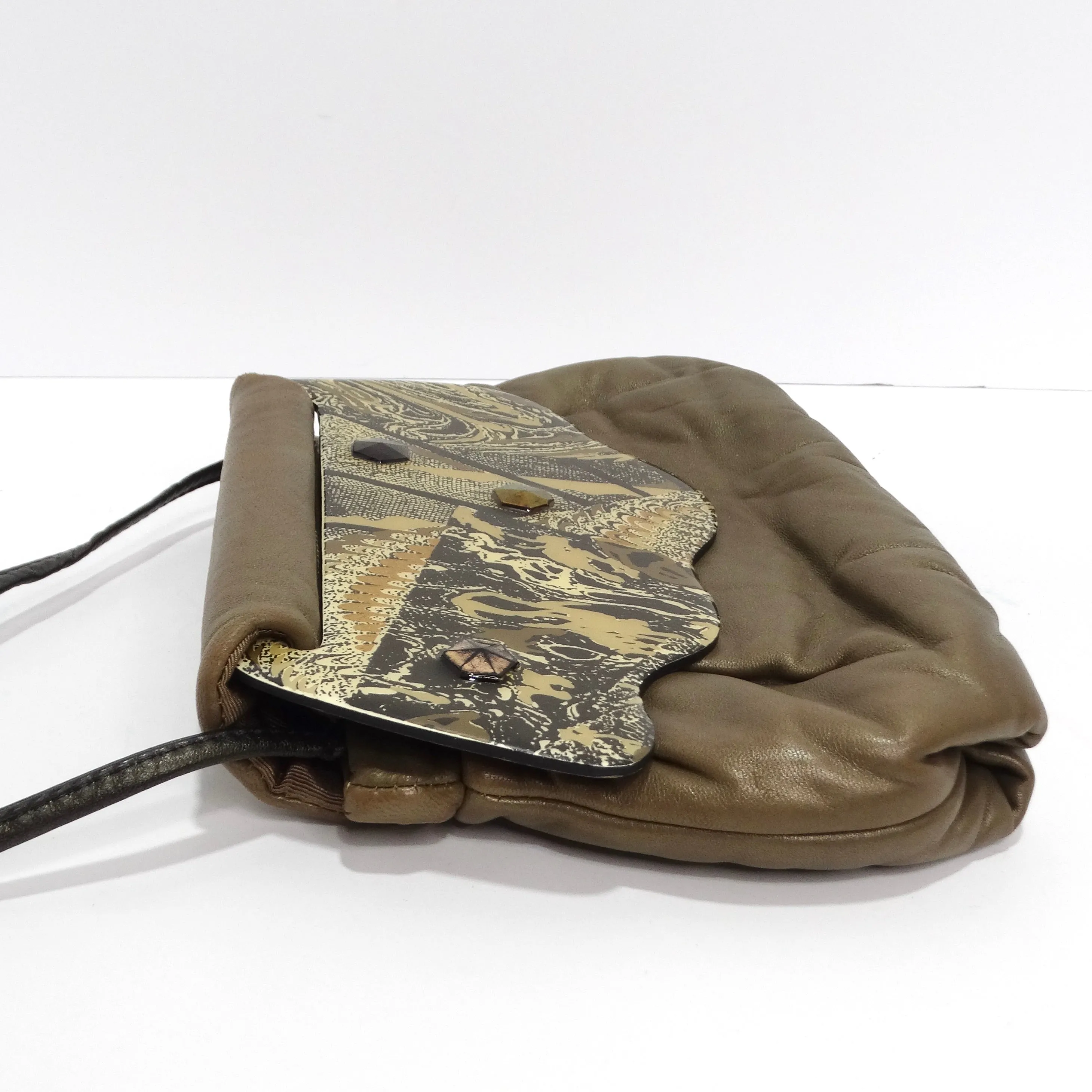 1980S Brown Enamel Clutch