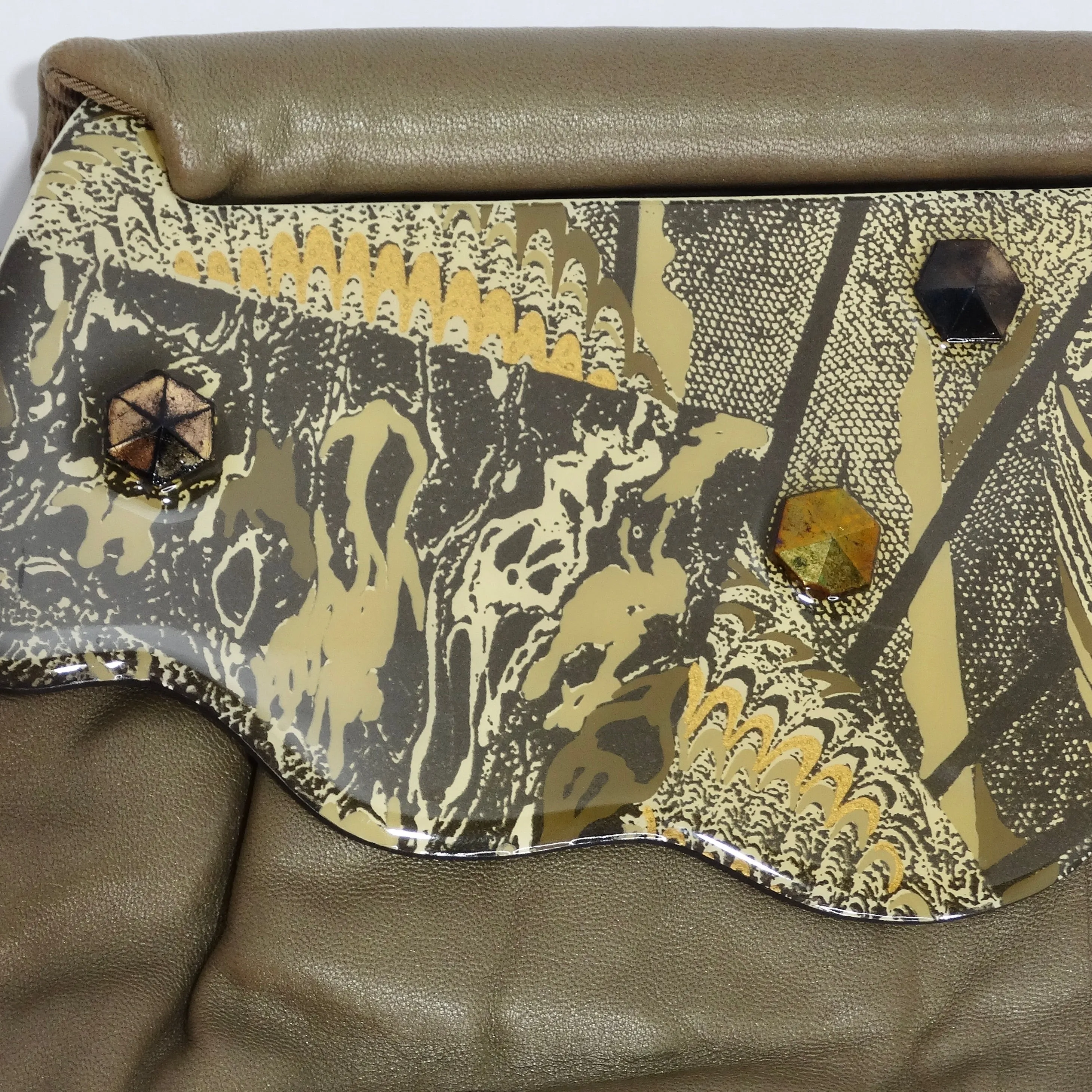 1980S Brown Enamel Clutch