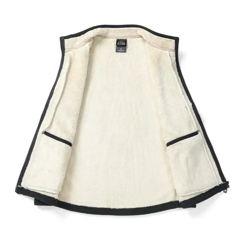 2024 Men’s Plus Size Fleece Vest – Warm Sleeveless Jackets, Autumn Winter Waist Coat  C30