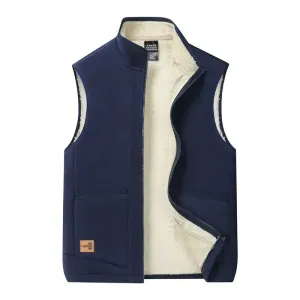2024 Men’s Plus Size Fleece Vest – Warm Sleeveless Jackets, Autumn Winter Waist Coat  C30