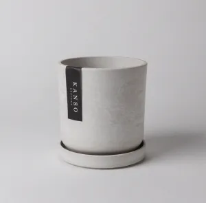 4 inch Recycled Planter White Stone
