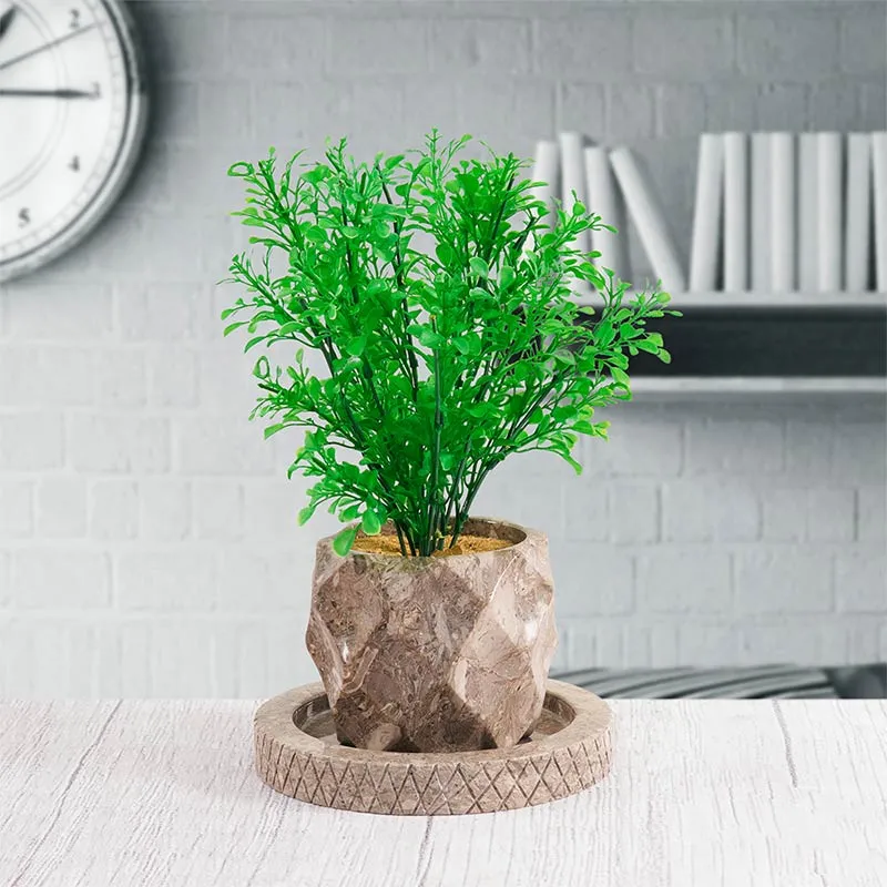 4" Marble Planters For Plant Stand -  Indoor Planter & Outdoor Planter