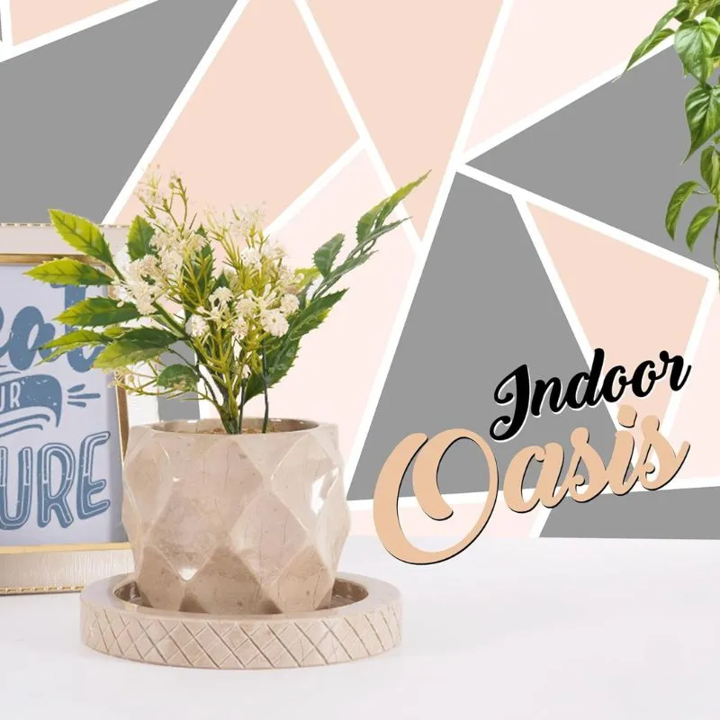 4" Marble Planters For Plant Stand -  Indoor Planter & Outdoor Planter
