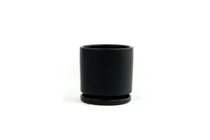6.5" Gemstone Cylinder Pots with Water Saucers | Black
