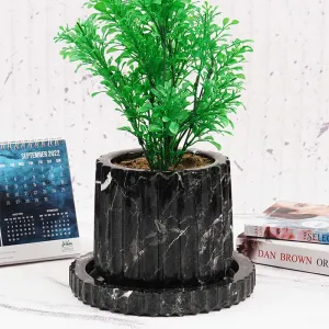6" Marble Planters For Hydrangea Pot -  Large Outdoor Planters  & Indoor Planters
