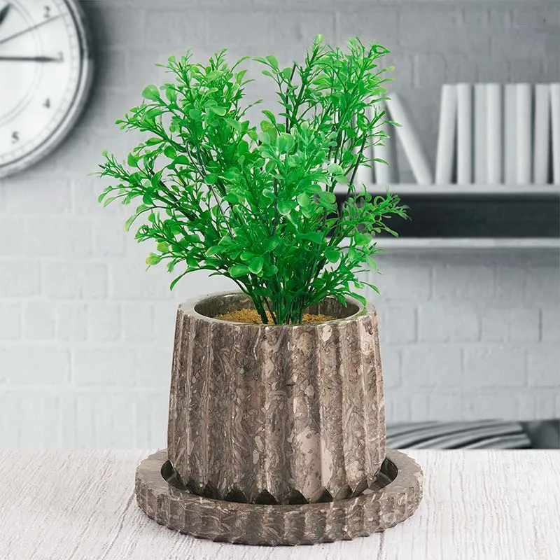 6" Marble Planters For Hydrangea Pot -  Large Outdoor Planters  & Indoor Planters