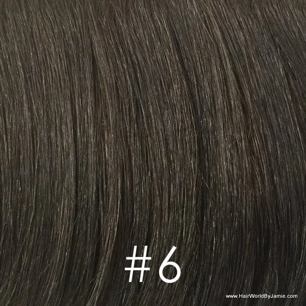 6" Straight Hair Clip On Human Hair Piece, Clip In Bangs, Volumizer