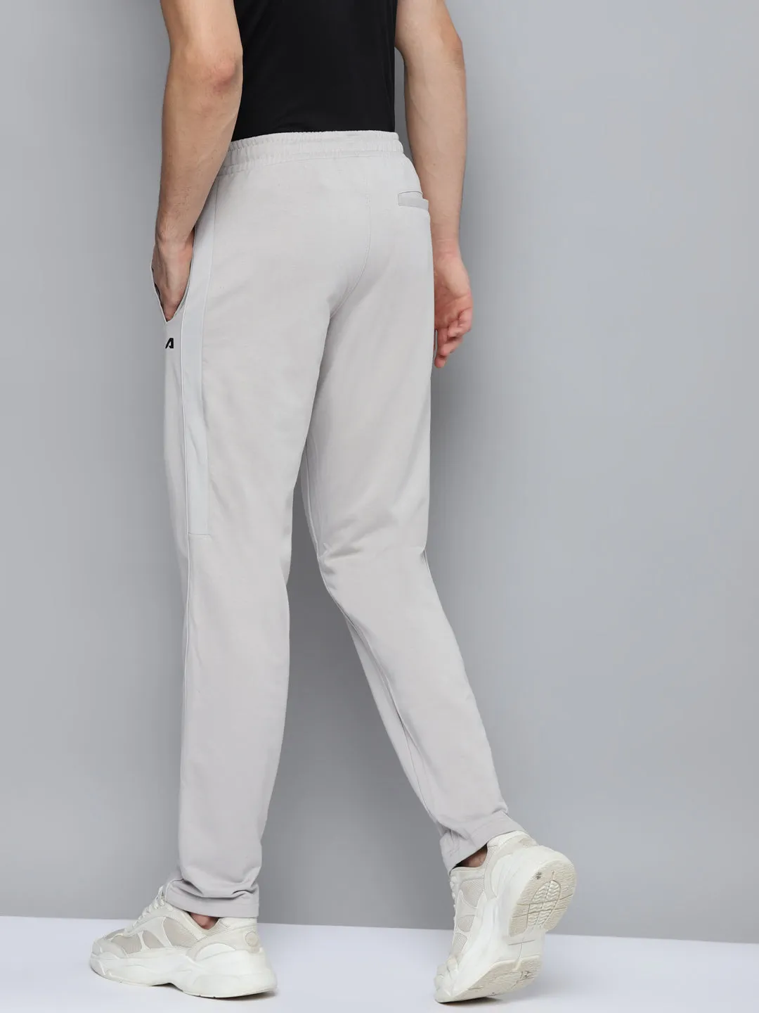 Alcis Men Grey Slim Fit Solid Running Track Pants