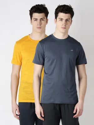 Alcis Mens Solid Pack of Two Round Neck T-Shirt MPCK02