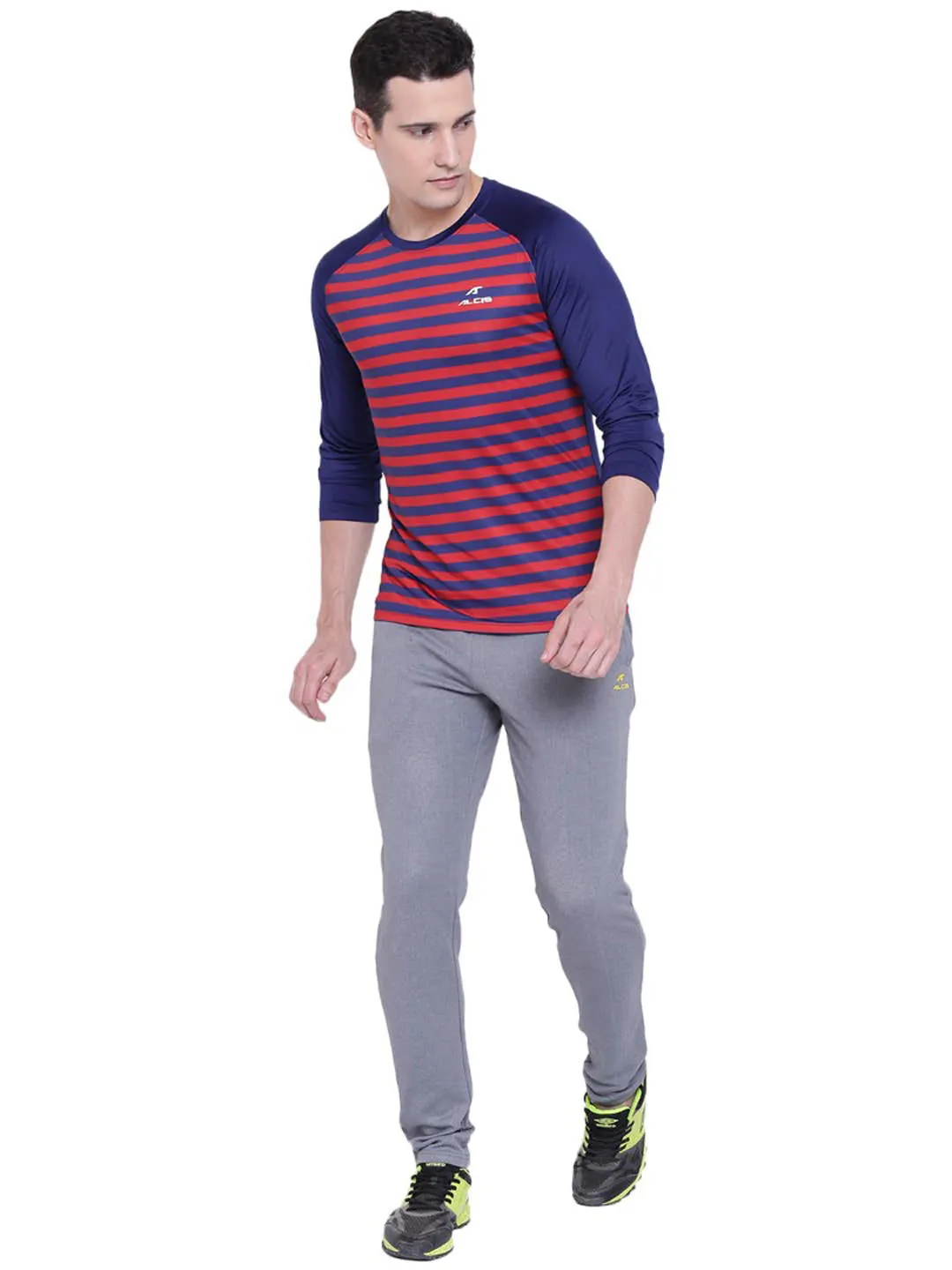 Alcis Mens Striped Navy Sweat Shirt 108MTE130