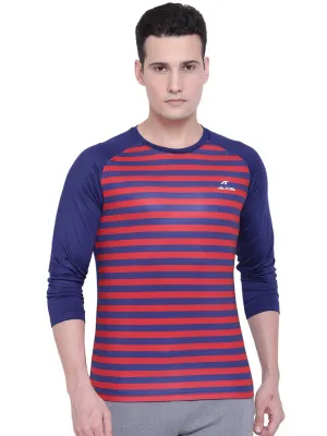 Alcis Mens Striped Navy Sweat Shirt 108MTE130