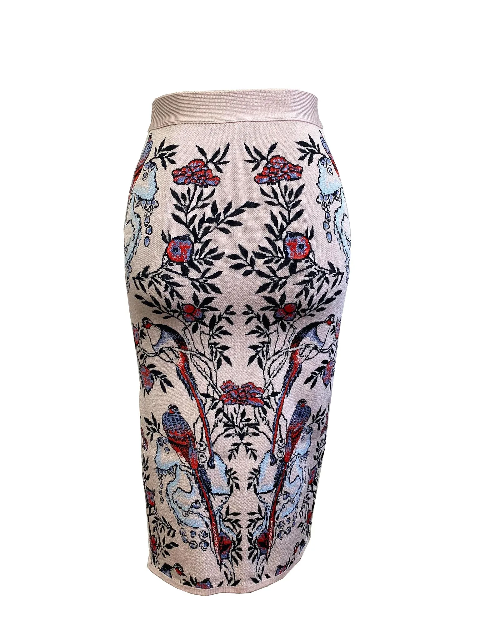 Anna Bird Jacquard Skirt in Nude