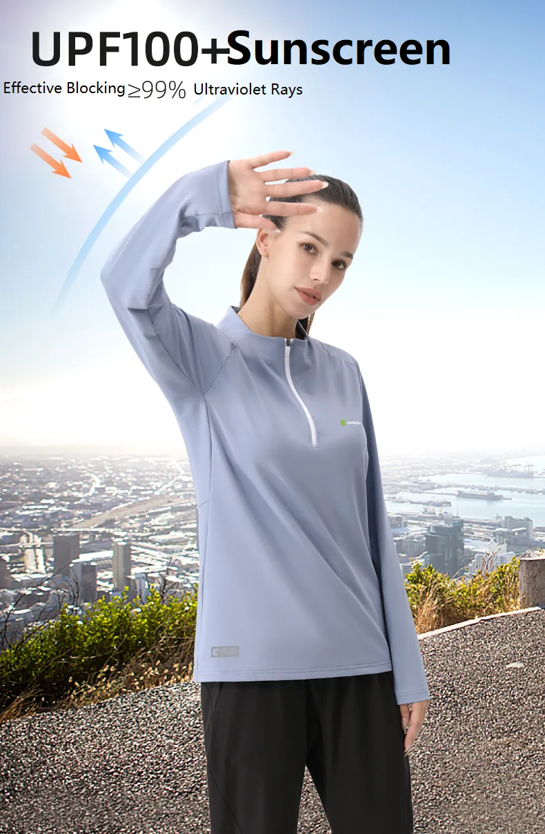 Anniou UV Sun Protection Half Zip Up Sweatshirt