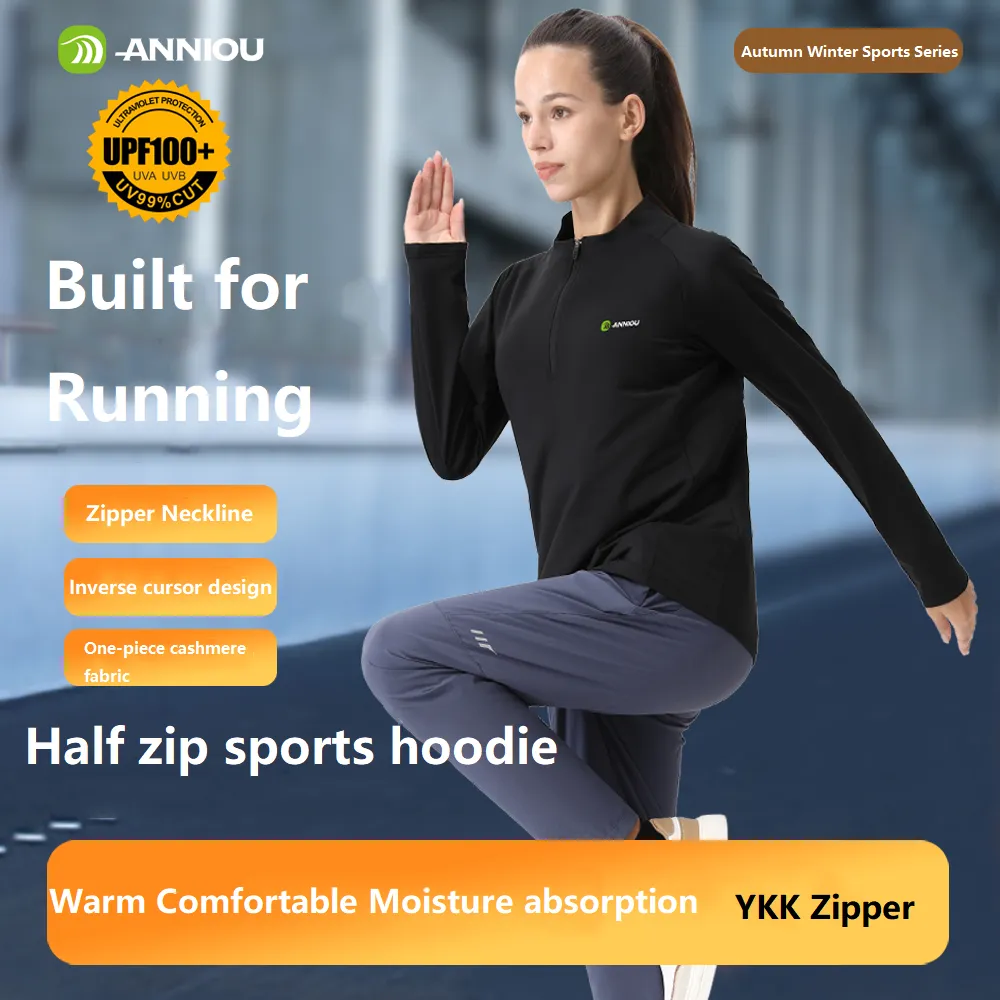 Anniou UV Sun Protection Half Zip Up Sweatshirt
