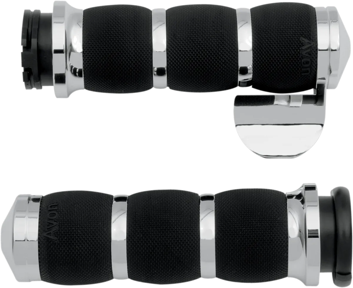 Avon Grips AIR-90-BOSS Air Cushioned Grips with Throttle Boss - Chrome