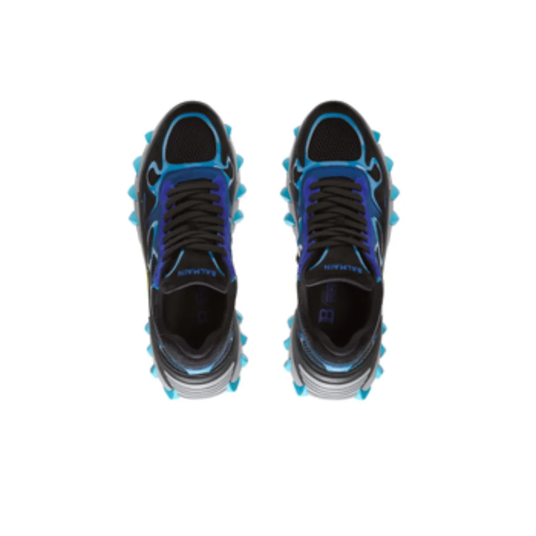 BALMAIN B-EAST TRAINERS IN LEATHER AND MESH MULTICOLOR