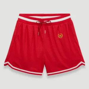 Bel-Air Athletics Men Basketball Short Emb Crest Red