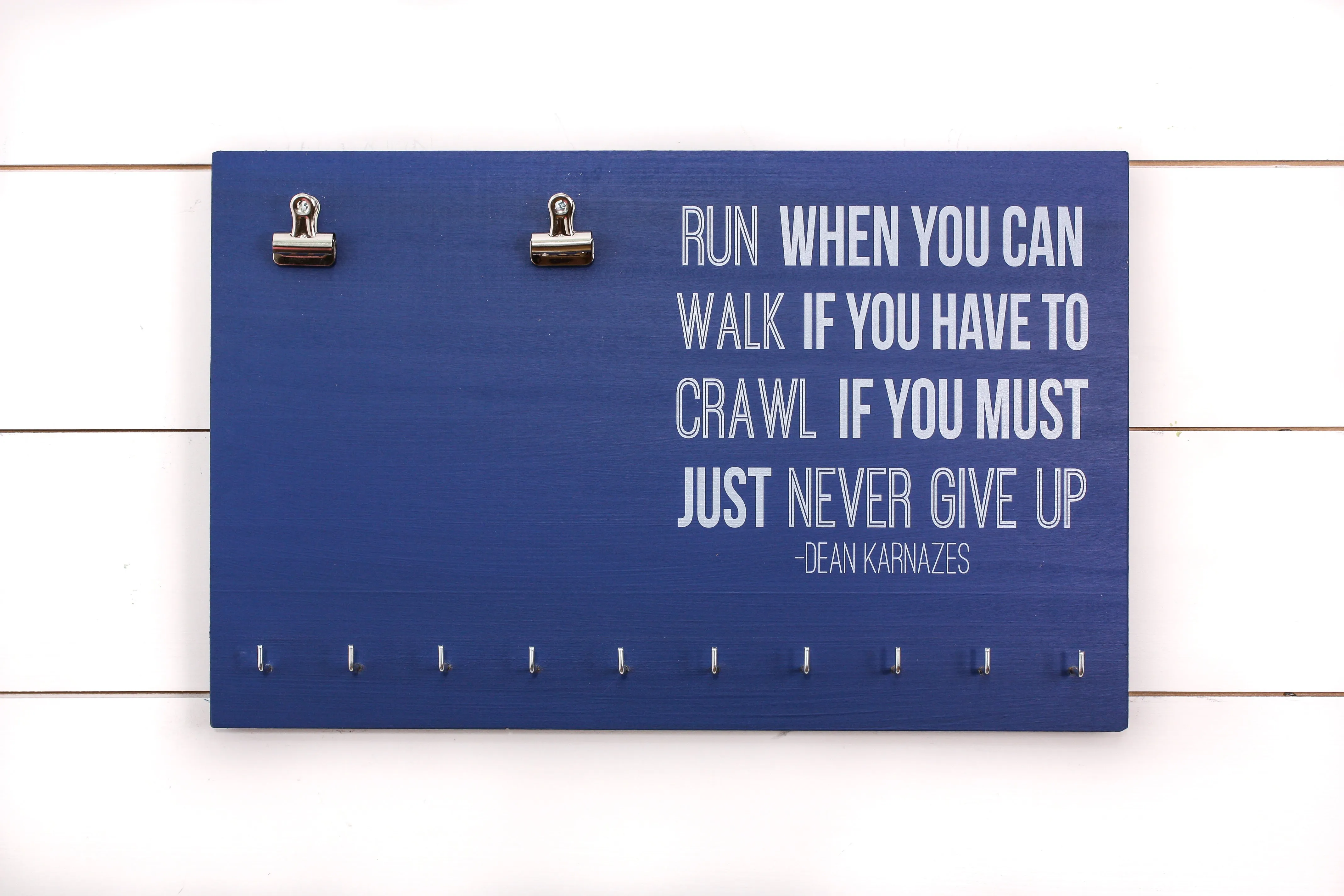 Bib and Medal Holder - Run When You Can Dean Karnazes Quote