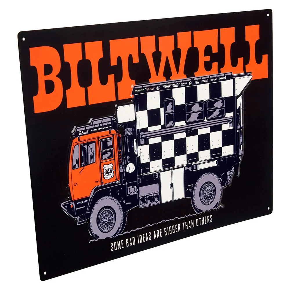 BILTWELL SIGN [LMTV BLACK/ORANGE/WHITE] 45x30CM