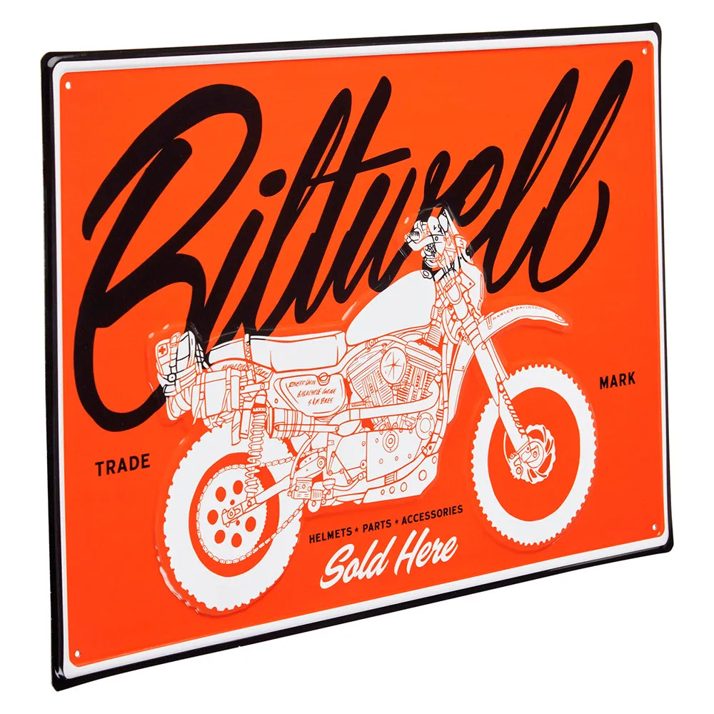 BILTWELL SIGN [SOLD HERE ORANGE/WHITE/BLACK] 45x30CM