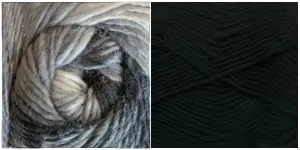 BLACK   PLATINUM - Falling Leaves Scarf YARN KIT