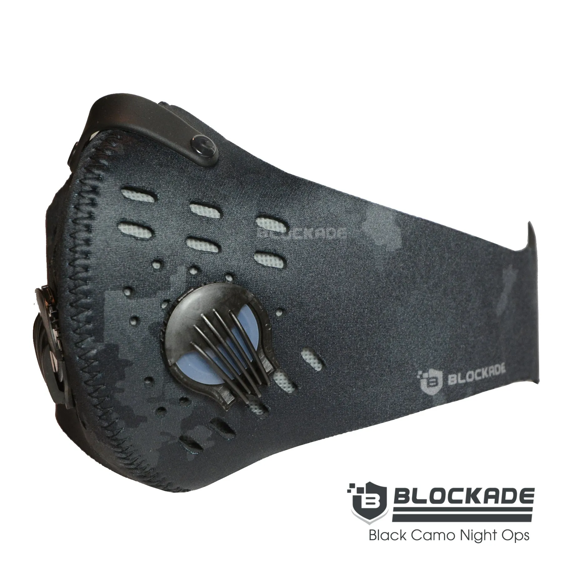 Blockade Face Masks Black Camo Night Ops with replaceable filter  - Free Shipping - Free Pickup - In Stock