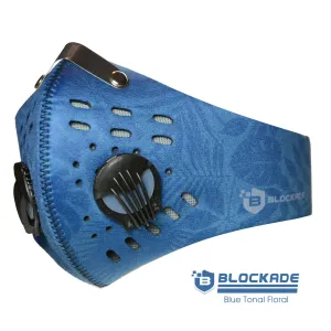 Blockade Face Masks Blue Floral Neoprene Mask with KN95 Filter - Free Shipping