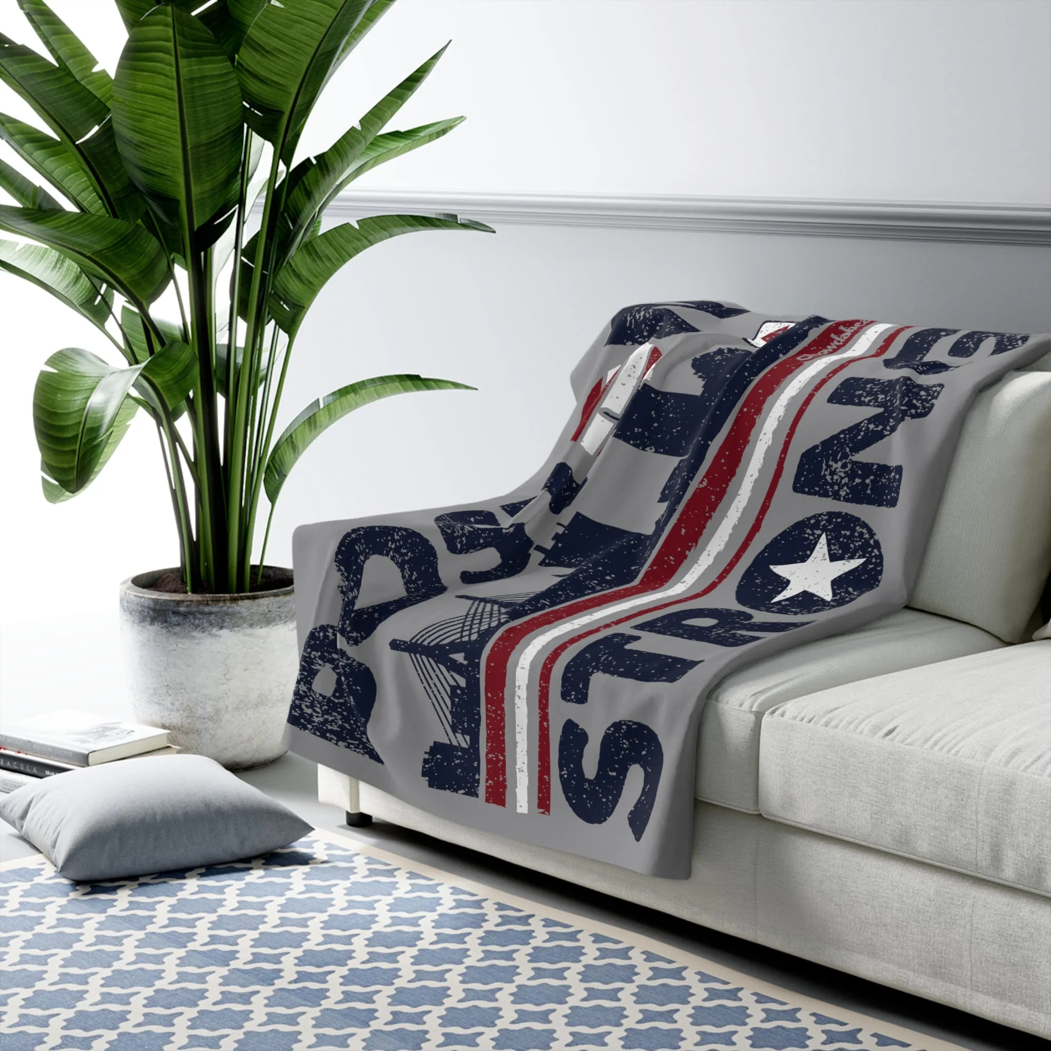 Boston Strong USA Sherpa Fleece Blanket