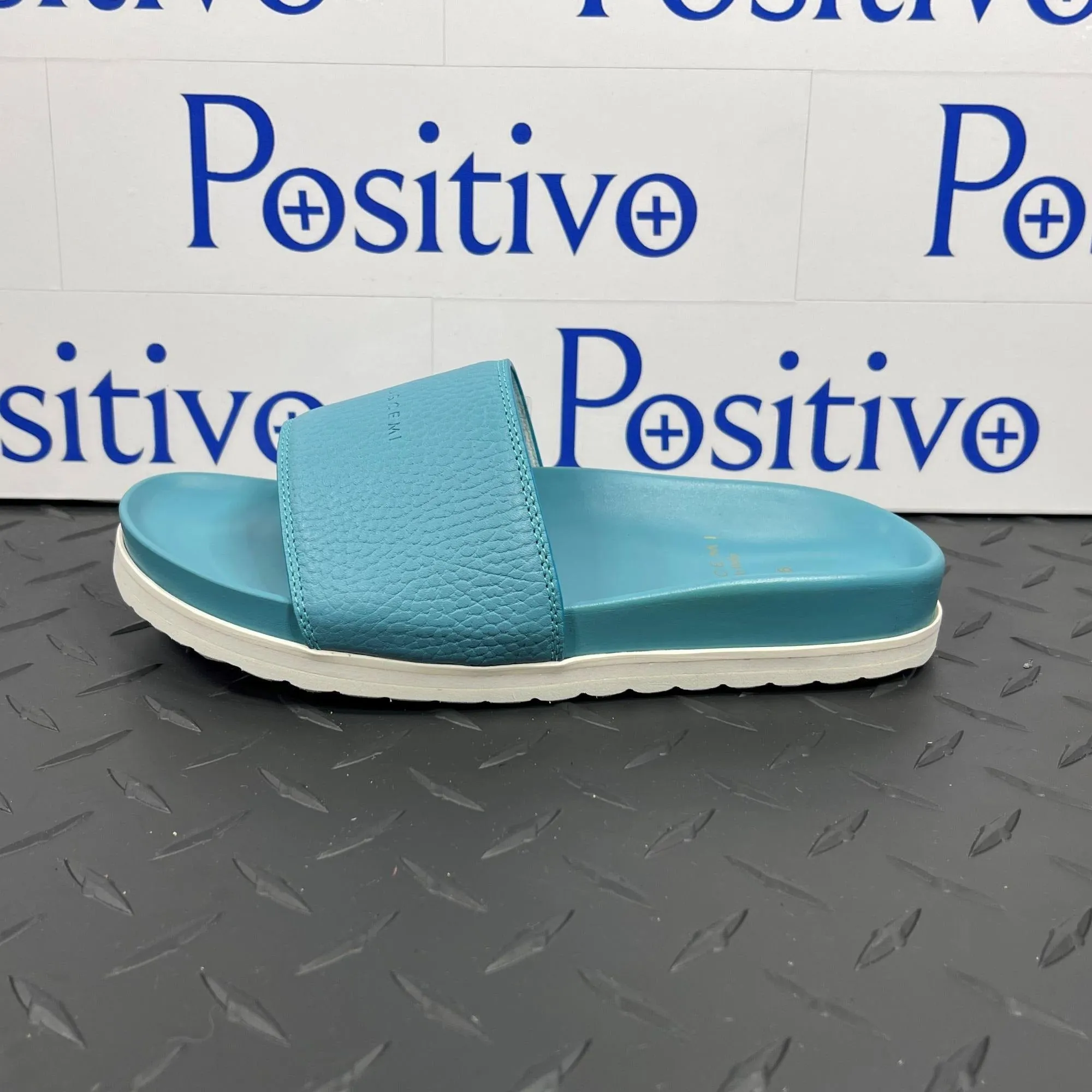 Buscemi Slide Alce Oxygen Leather Slippers