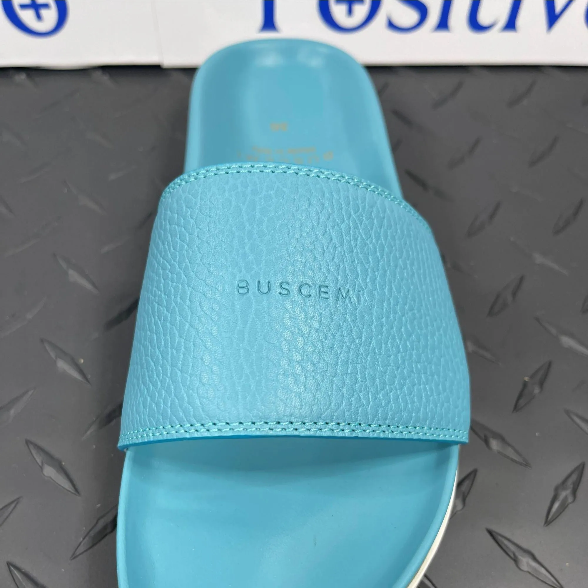 Buscemi Slide Alce Oxygen Leather Slippers