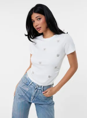 Butterfly Embellished T-Shirt