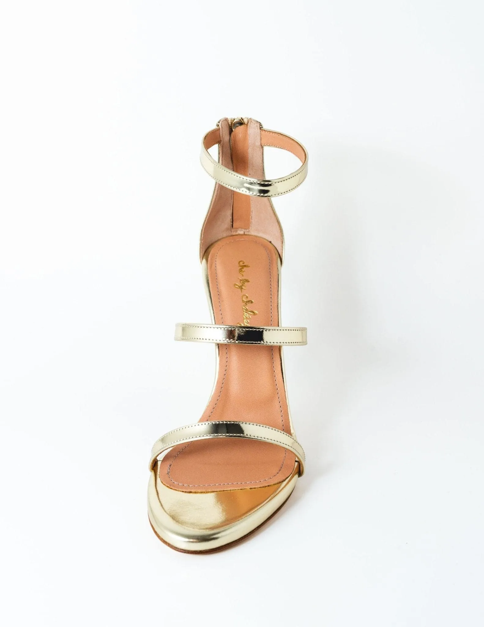 Calypso Strap Heel in Gold Specchio