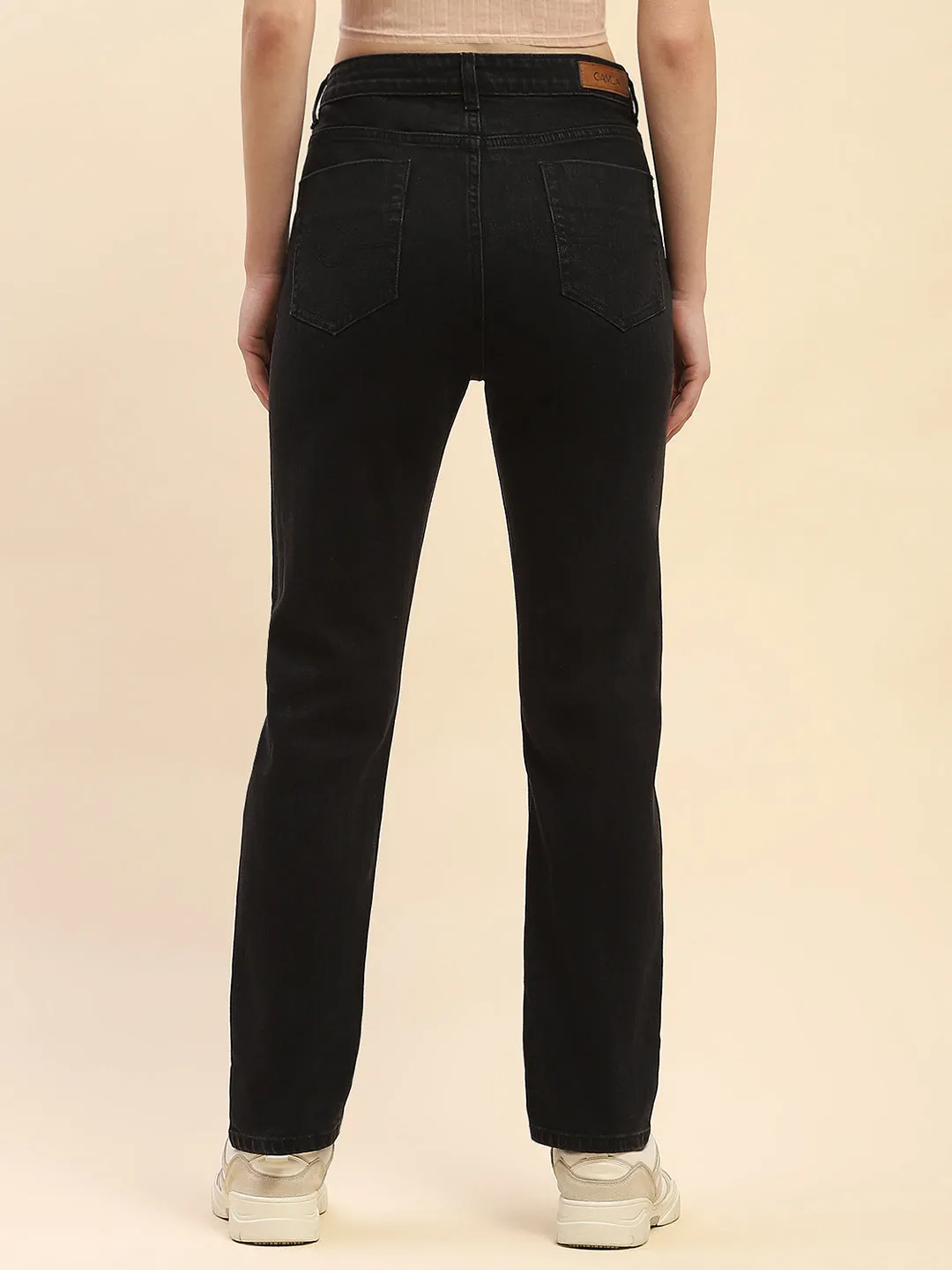 Camla Barcelona Embellished Black Straight Fit Jeans