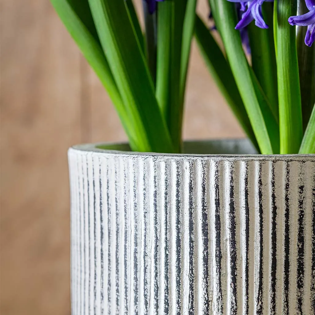 Campania Pleated Planter - Dusty White - Set of 8