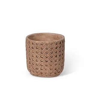 Cane Relief Pattern Cement Pot, 4.25"