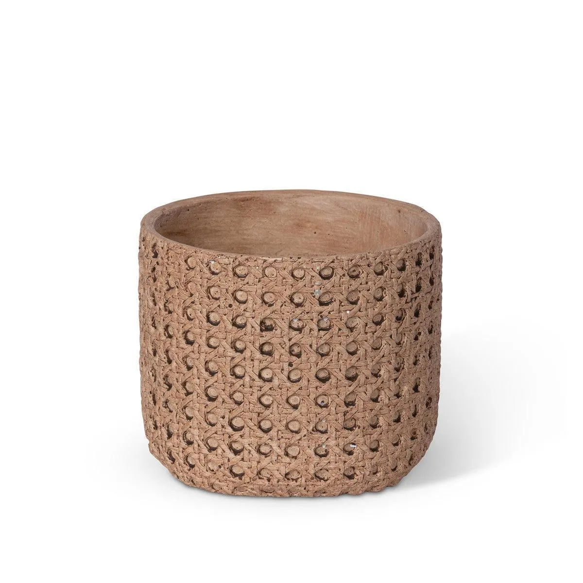 Cane Relief Pattern Cement Pot, 6"