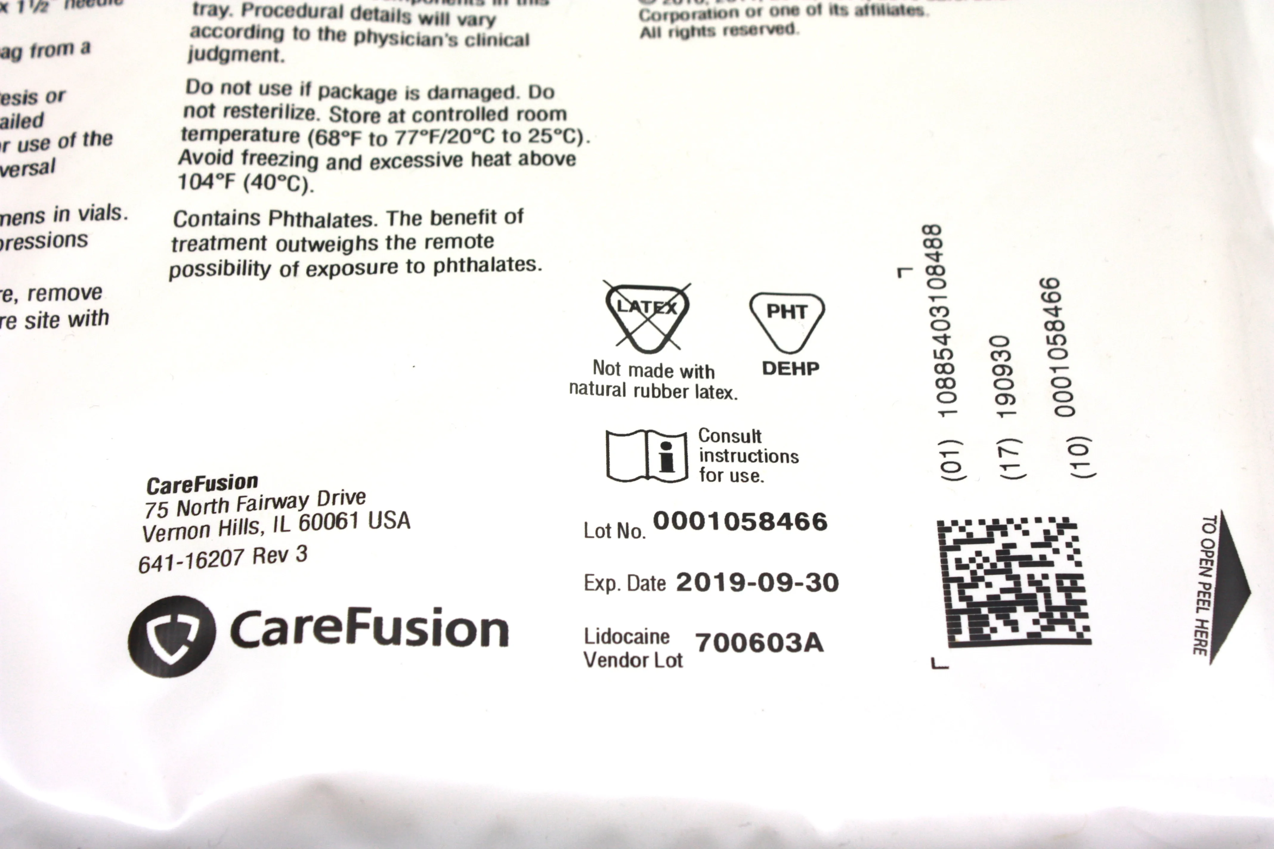 CareFusion Thora-Para 8 Fr Catheter Drainage Tray