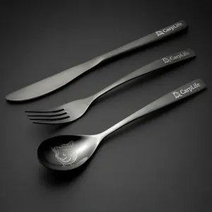 CARPLIFE Black Etched Cutlery Set