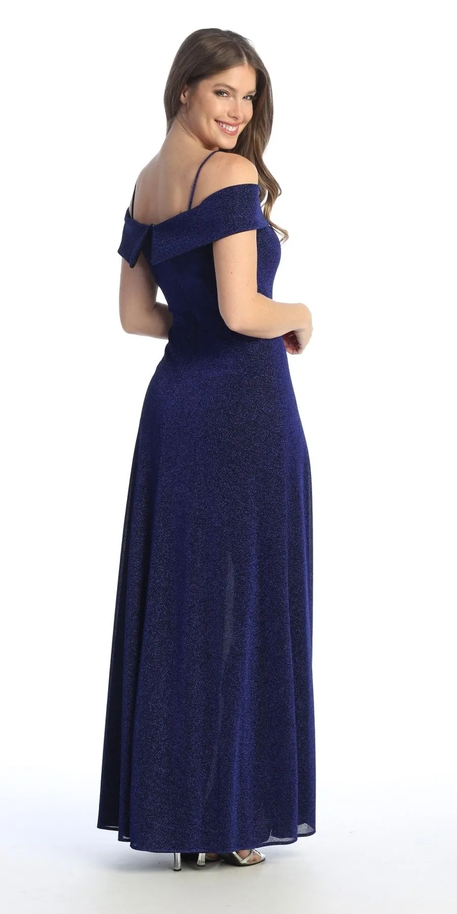 Celavie 6506-L Long A-Line Cold Off the Shoulder Formal Gown