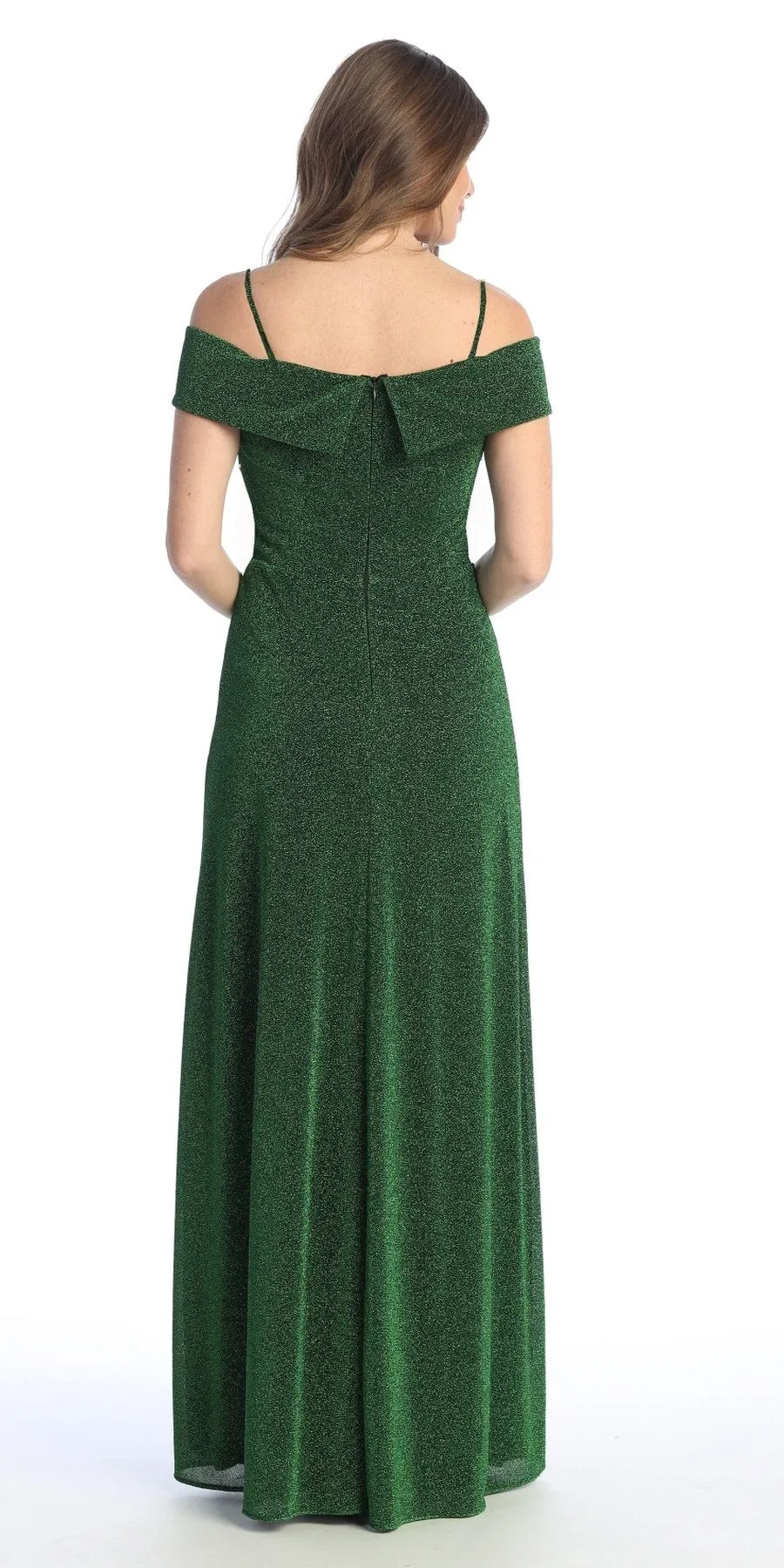 Celavie 6506-L Long A-Line Cold Off the Shoulder Formal Gown