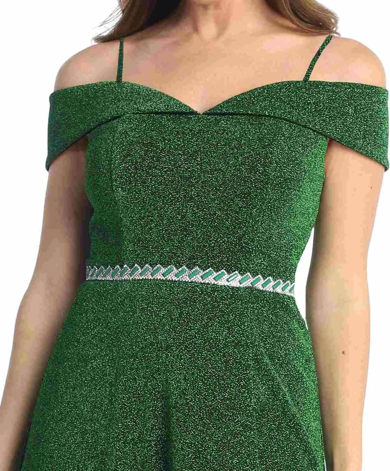Celavie 6506-L Long A-Line Cold Off the Shoulder Formal Gown