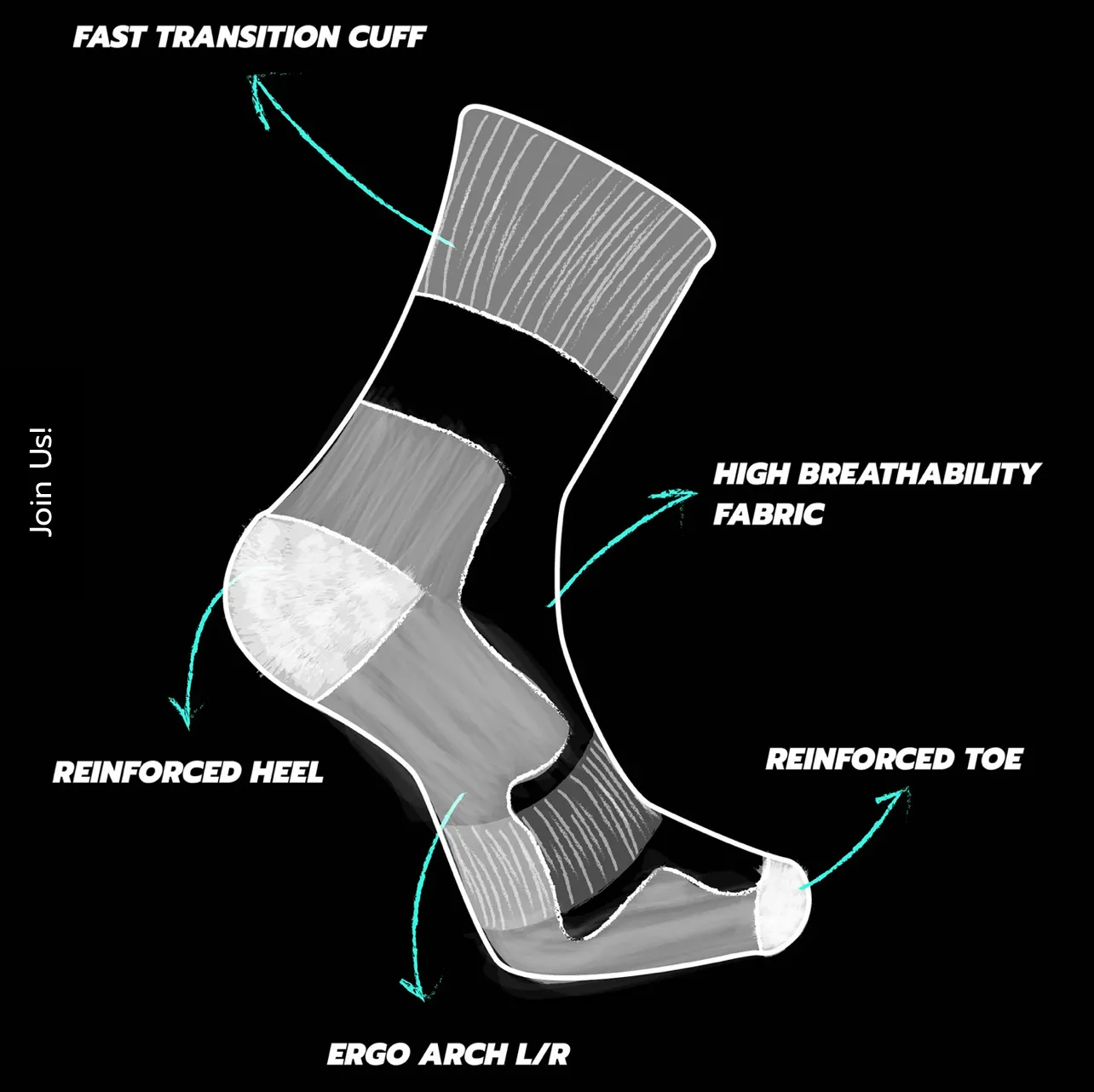 Chaussettes running Sporcks - MARATHON blanc