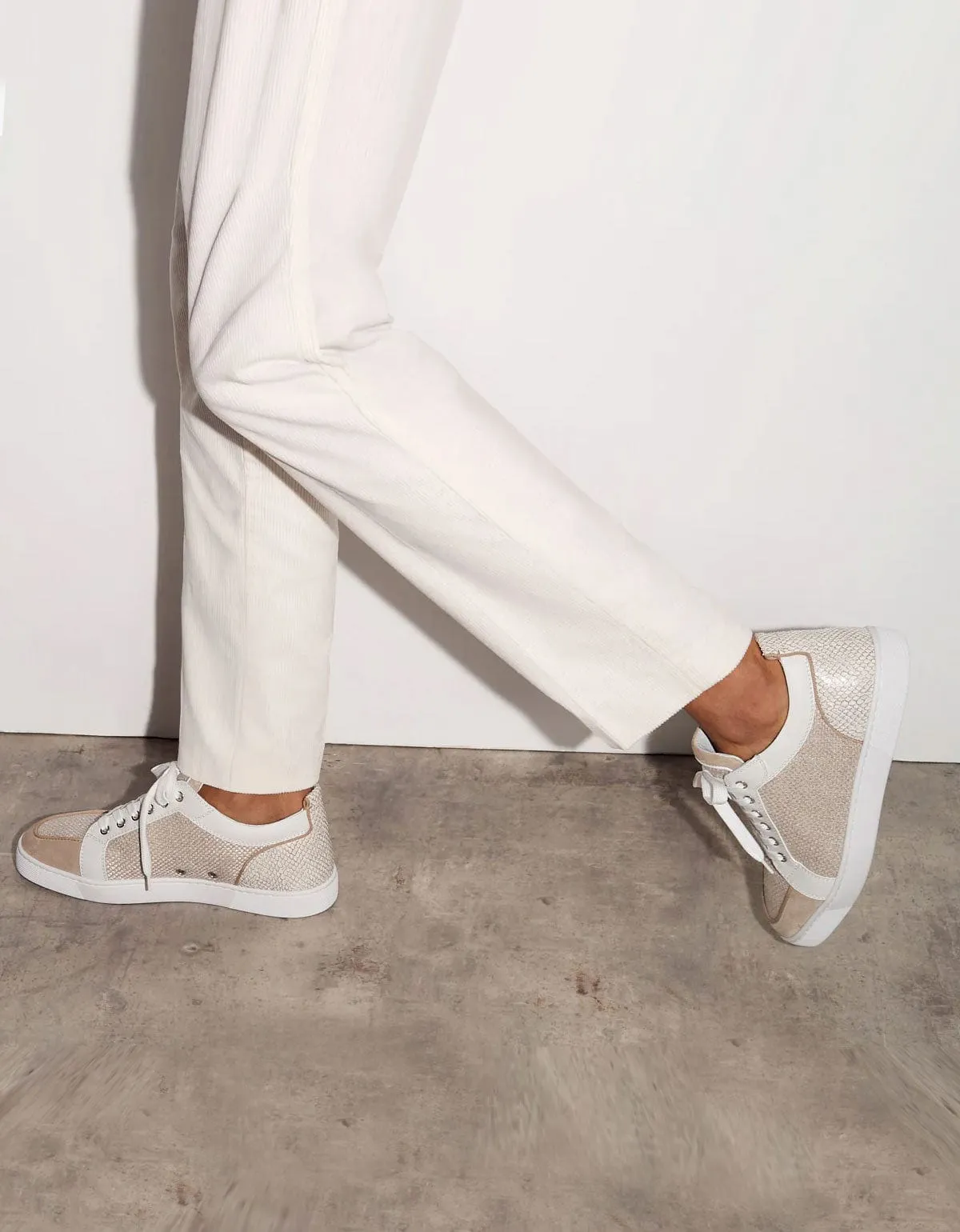 Christian Louboutin Rantulow Natural Brown Trainers -