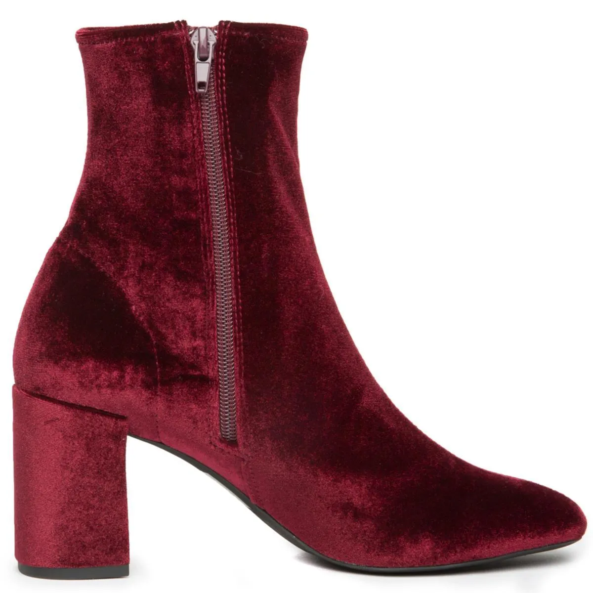 Cienega-Lo Burgundy Velvet Heeled Booties