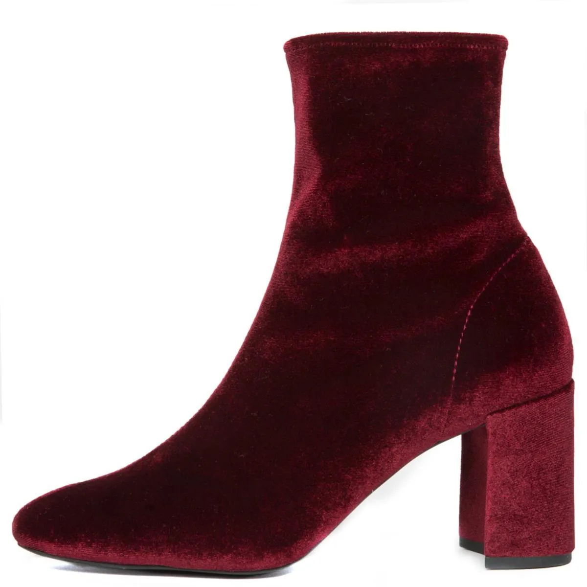 Cienega-Lo Burgundy Velvet Heeled Booties