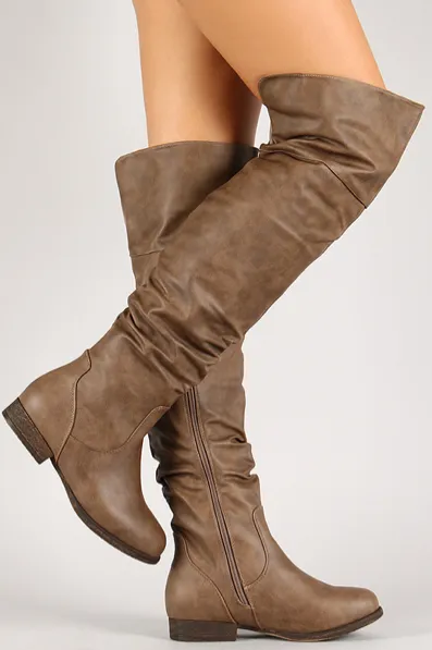 Cognac Thigh High Slouchy Boot