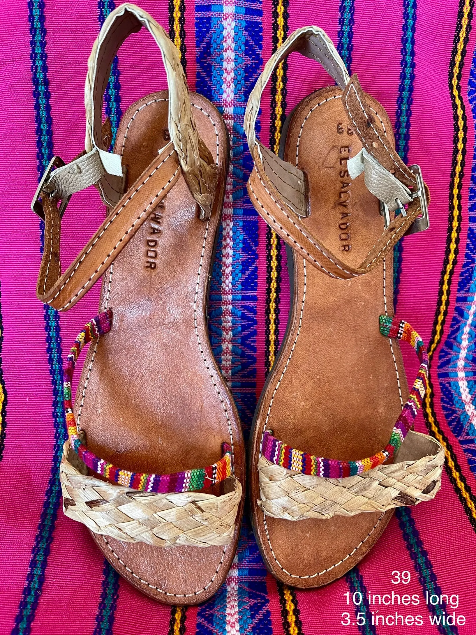 Colorful Jute Thick Strap Genuine Leather Sandal- Sandalias Multi Yute Colores de Cuero